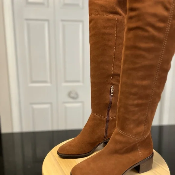 Coach Tan Suede Over-the-Knee Boots - Picture 3 of 12